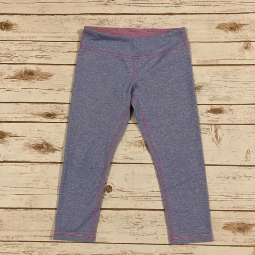 Lululemon Ivivva Rythmic Crop Purplish Blue Leggings Size 10